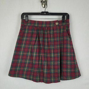 BDG. Womens Multicolor Cotton Plaid Comfort Pleated A line Skirt Size 4